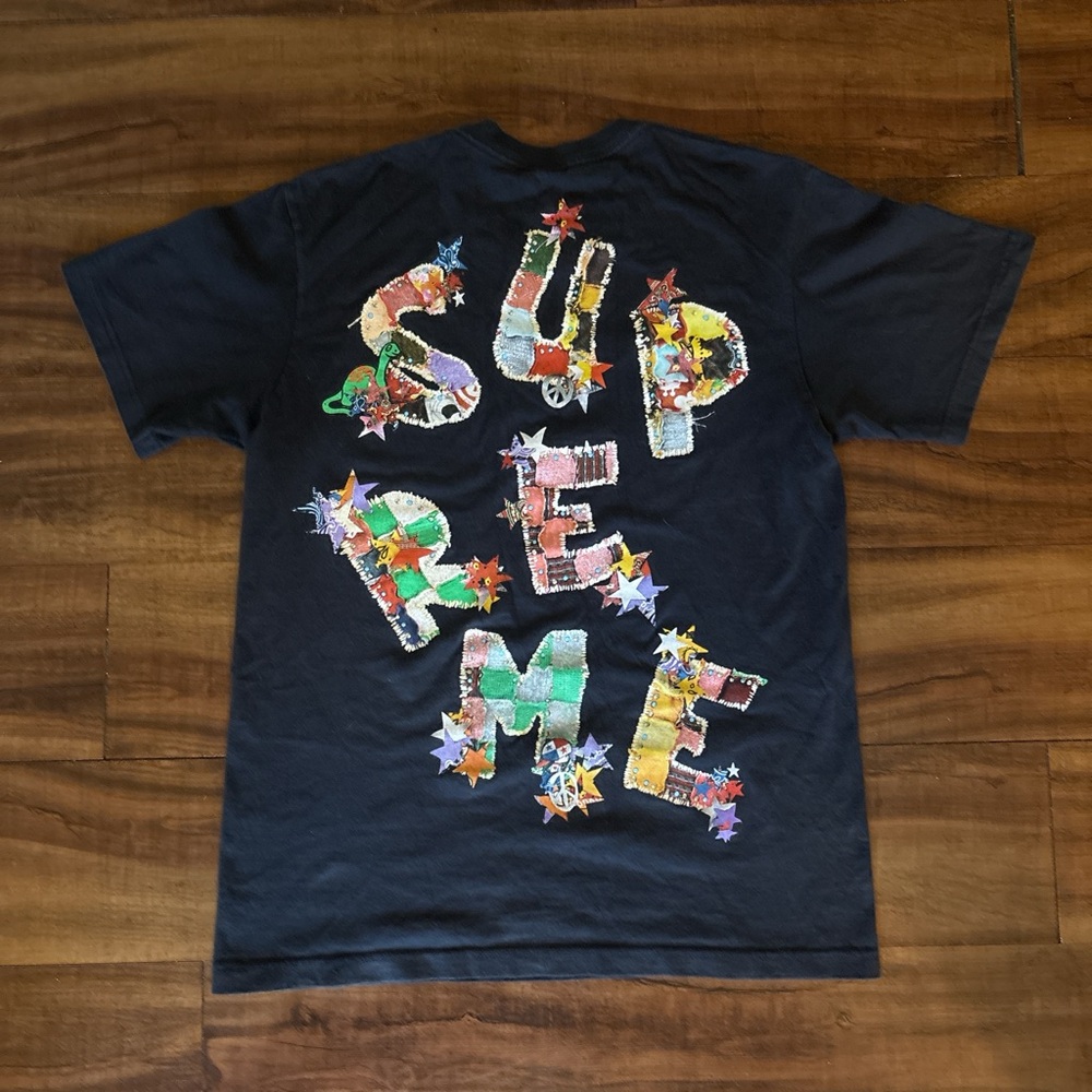 Supreme Patchwork Tee Navy - image 2